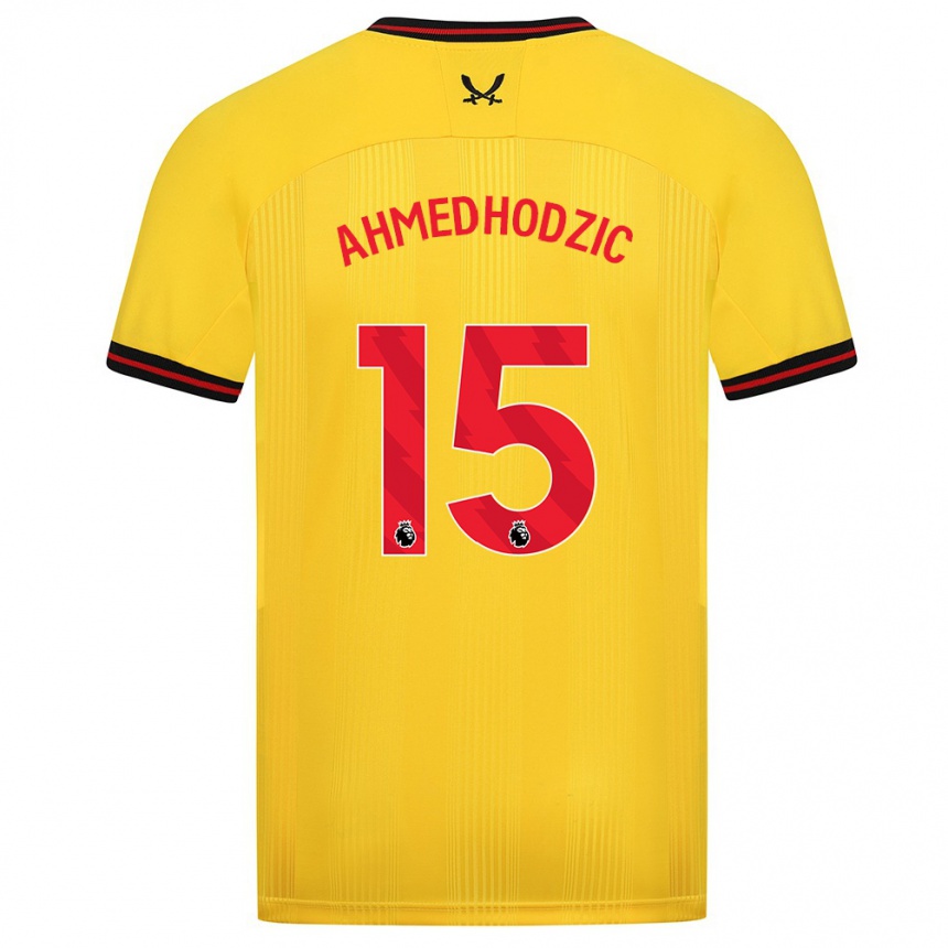 Vyrai Anel Ahmedhodzic #15 Geltona Išvykos Marškinėliai 2023/24 T-Shirt