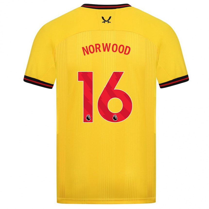 Vyrai Oliver Norwood #16 Geltona Išvykos Marškinėliai 2023/24 T-Shirt