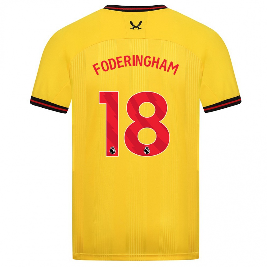 Vyrai Wes Foderingham #18 Geltona Išvykos Marškinėliai 2023/24 T-Shirt