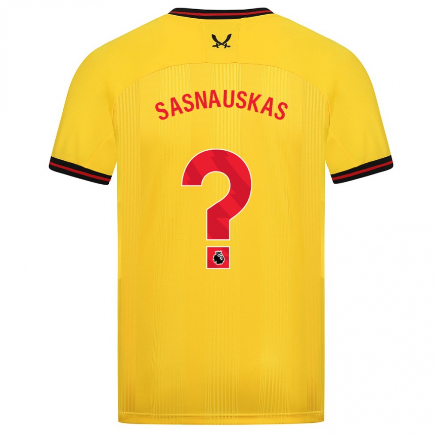 Vyrai Dovydas Sasnauskas #0 Geltona Išvykos Marškinėliai 2023/24 T-Shirt