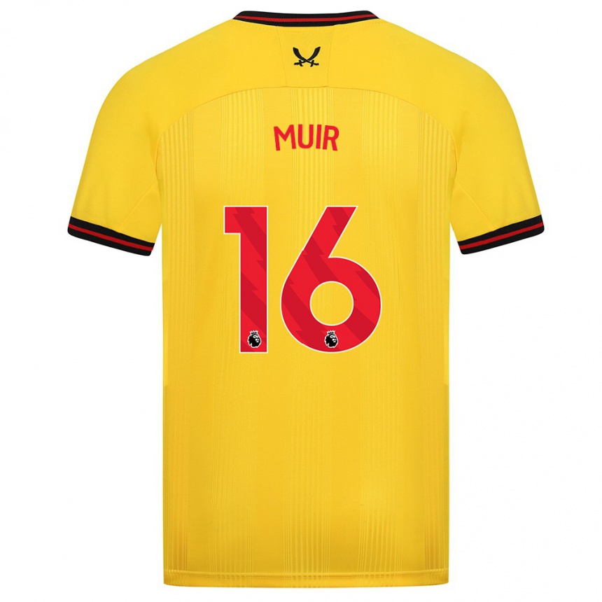 Vyrai Chene Muir #16 Geltona Išvykos Marškinėliai 2023/24 T-Shirt