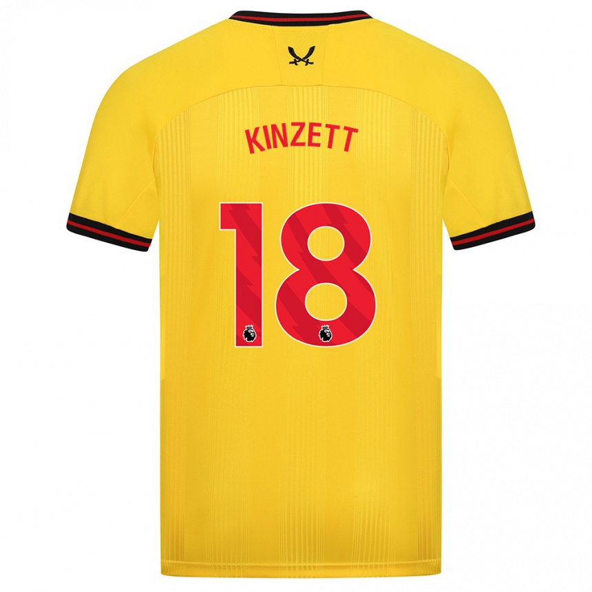 Vyrai Ella Kinzett #18 Geltona Išvykos Marškinėliai 2023/24 T-Shirt