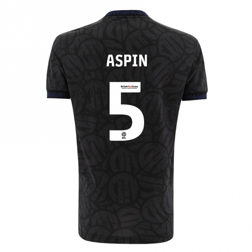 Vyrai Brooke Aspin #5 Juoda Išvykos Marškinėliai 2023/24 T-Shirt