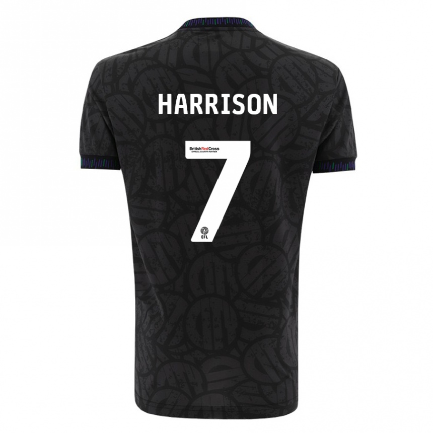 Vyrai Abi Harrison #7 Juoda Išvykos Marškinėliai 2023/24 T-Shirt