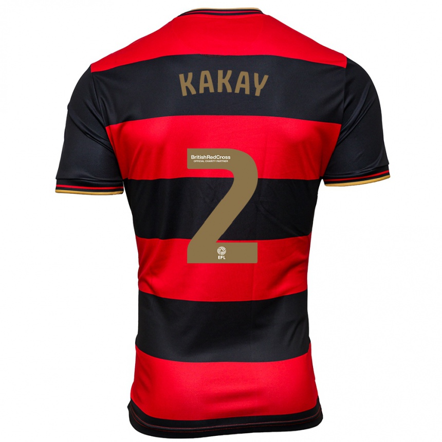 Vyrai Osman Kakay #2 Juoda Raudona Išvykos Marškinėliai 2023/24 T-Shirt