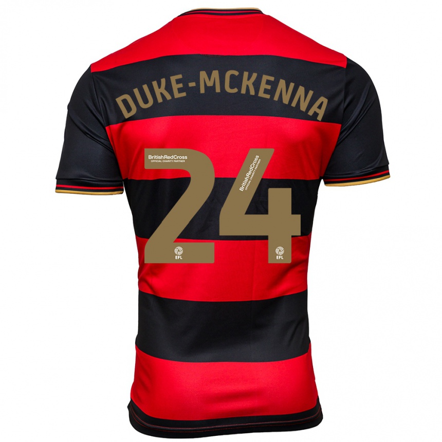 Vyrai Stephen Duke-Mckenna #24 Juoda Raudona Išvykos Marškinėliai 2023/24 T-Shirt