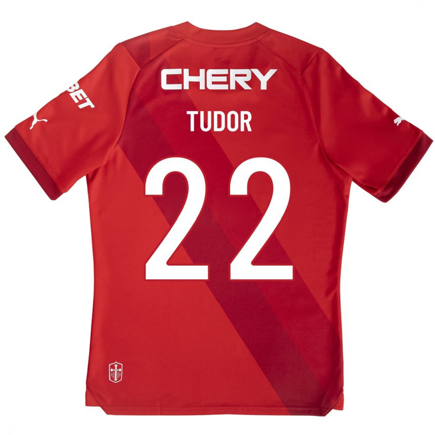 Vyrai Milan Tudor #22 Raudona Išvykos Marškinėliai 2023/24 T-Shirt