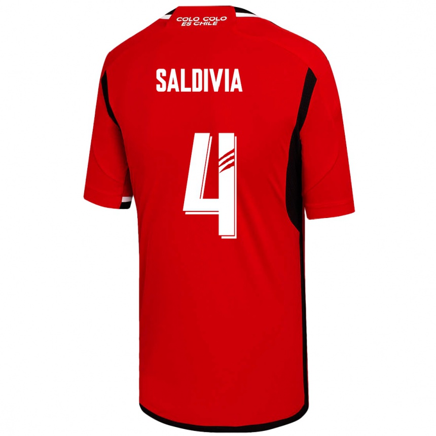 Vyrai Alan Saldivia #4 Raudona Išvykos Marškinėliai 2023/24 T-Shirt