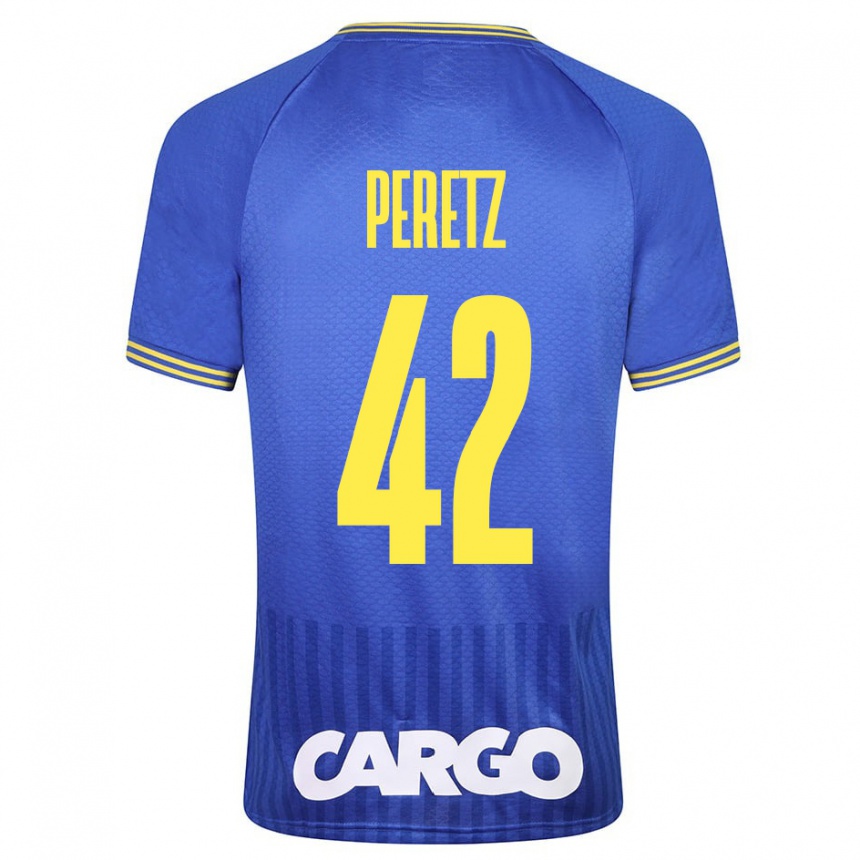 Vyrai Dor Peretz #42 Mėlyna Išvykos Marškinėliai 2023/24 T-Shirt