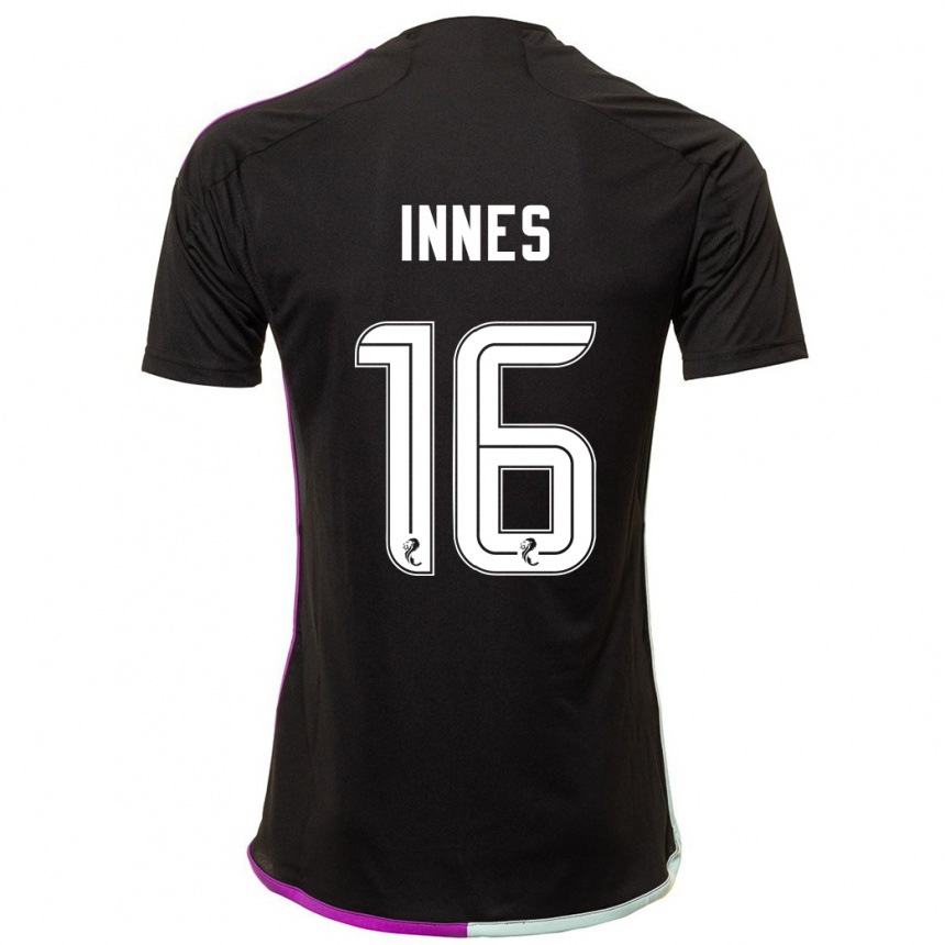 Vyrai Hannah Innes #16 Juoda Išvykos Marškinėliai 2023/24 T-Shirt