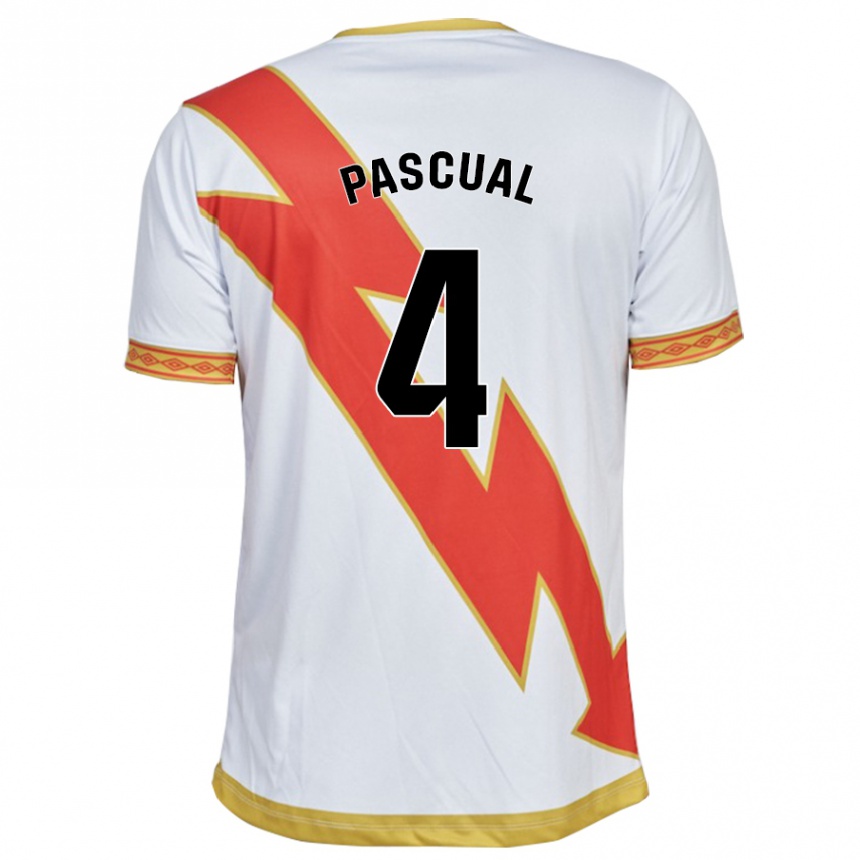 Moteriškas Martín Pascual #4 Baltas Namų Marškinėliai 2023/24 T-Shirt