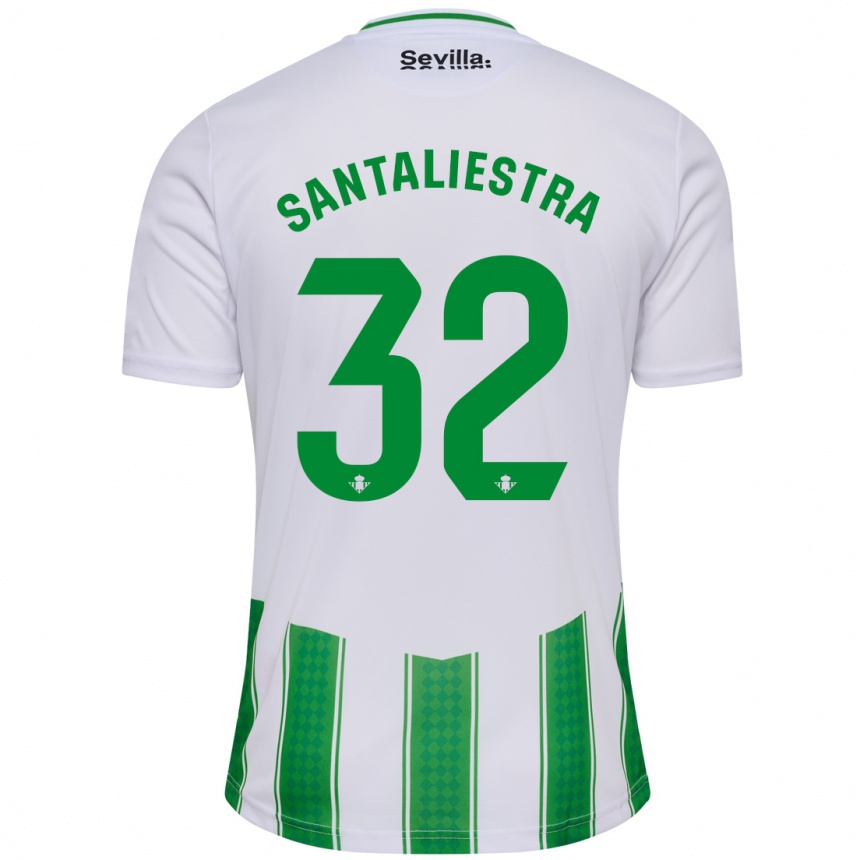 Moteriškas Carla Santaliestra #32 Baltas Namų Marškinėliai 2023/24 T-Shirt