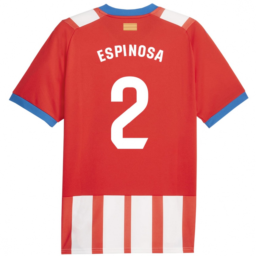 Moteriškas Bernardo Espinosa #2 Raudona Balta Namų Marškinėliai 2023/24 T-Shirt