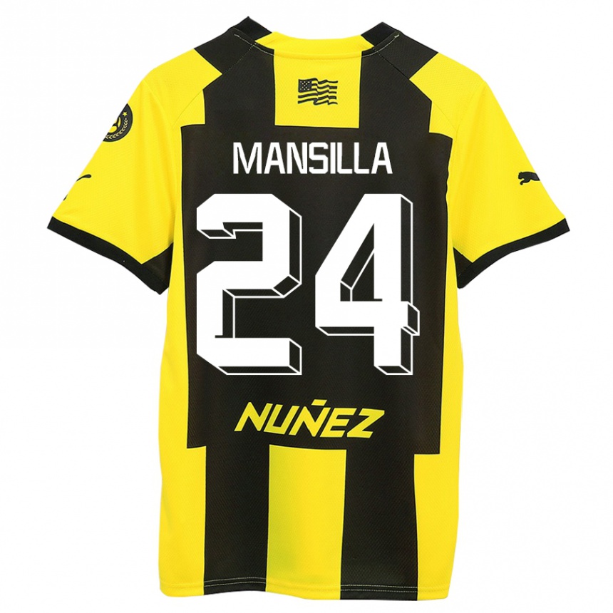 Moteriškas Brian Mansilla #24 Geltona Juoda Namų Marškinėliai 2023/24 T-Shirt