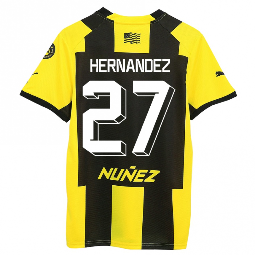Moteriškas Lucas Hernández #27 Geltona Juoda Namų Marškinėliai 2023/24 T-Shirt