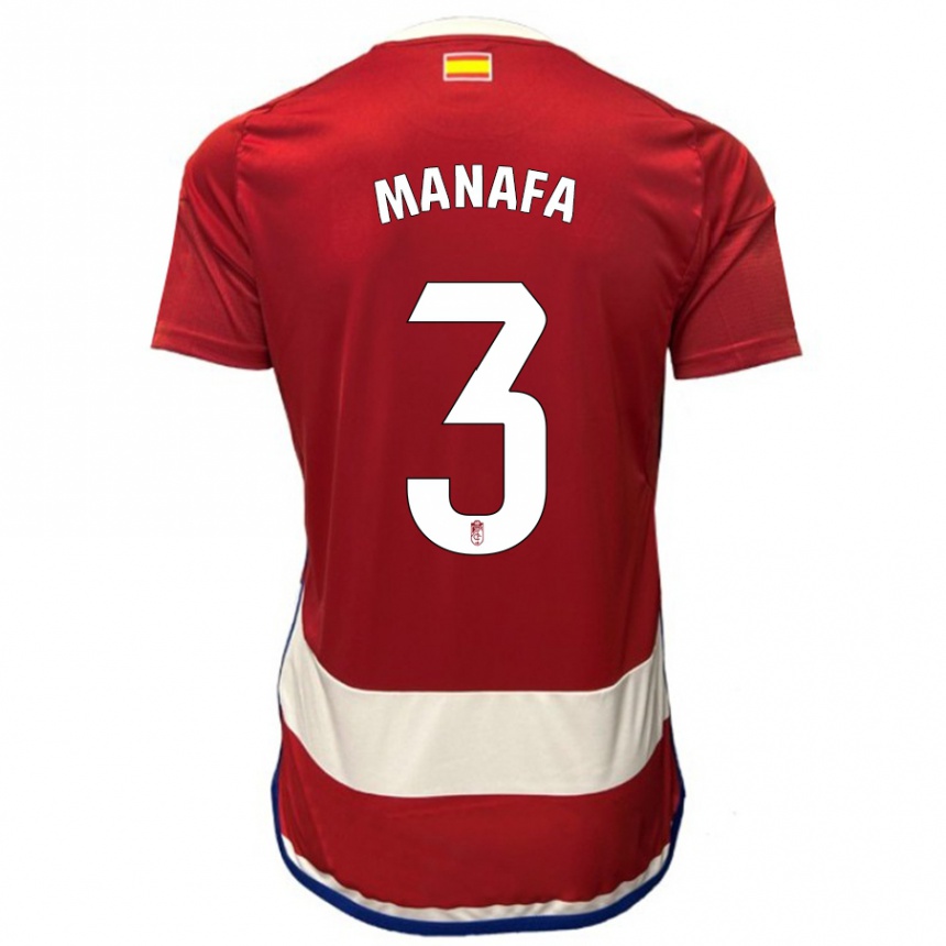 Moteriškas Wilson Manafa #3 Raudona Namų Marškinėliai 2023/24 T-Shirt