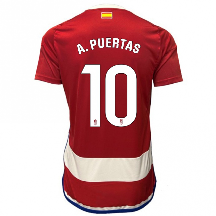 Moteriškas Antonio Puertas #10 Raudona Namų Marškinėliai 2023/24 T-Shirt