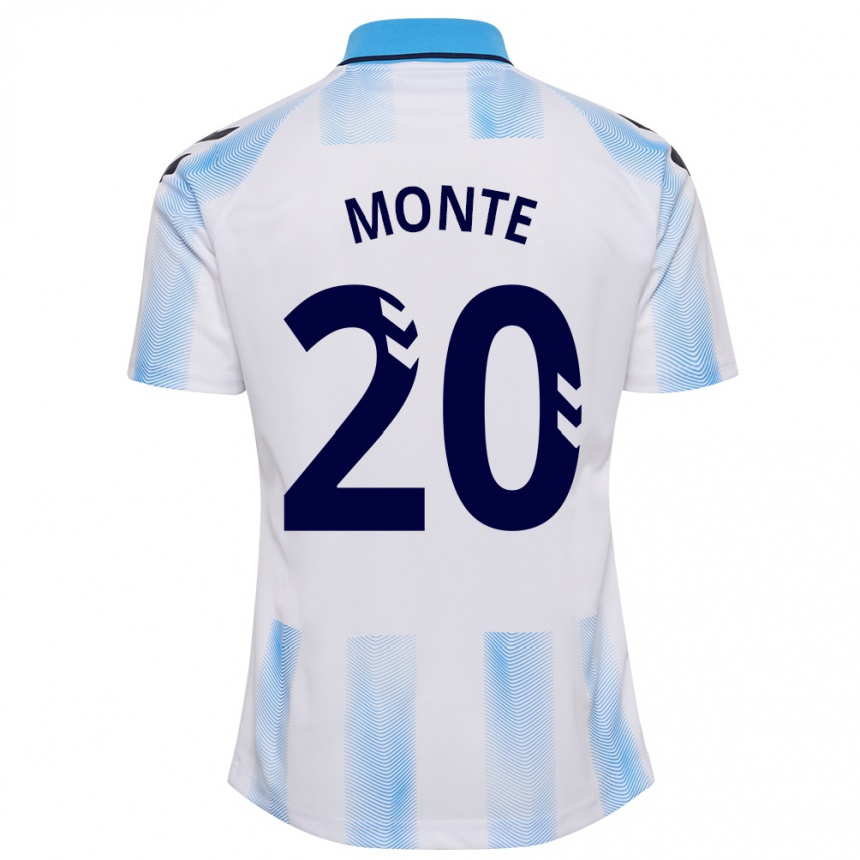 Moteriškas Nélson Monte #20 Balta Mėlyna Namų Marškinėliai 2023/24 T-Shirt