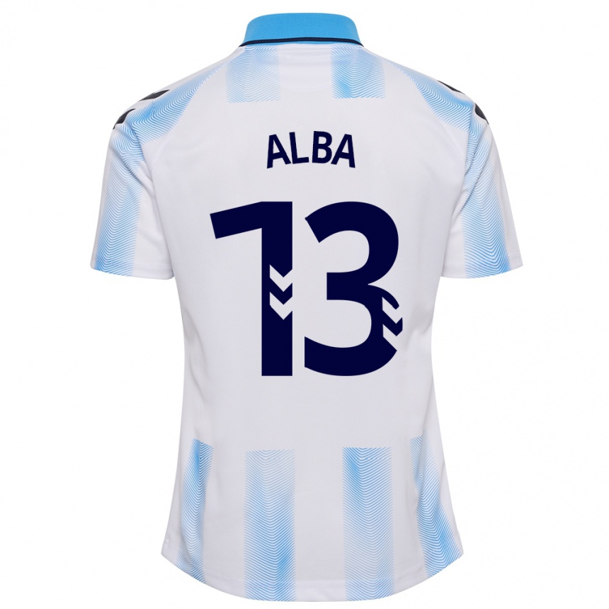 Moteriškas Alba #13 Balta Mėlyna Namų Marškinėliai 2023/24 T-Shirt