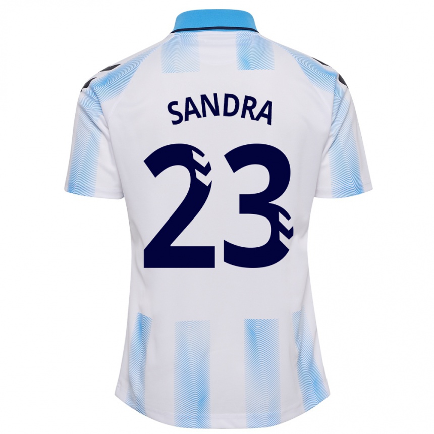 Moteriškas Sandra #23 Balta Mėlyna Namų Marškinėliai 2023/24 T-Shirt