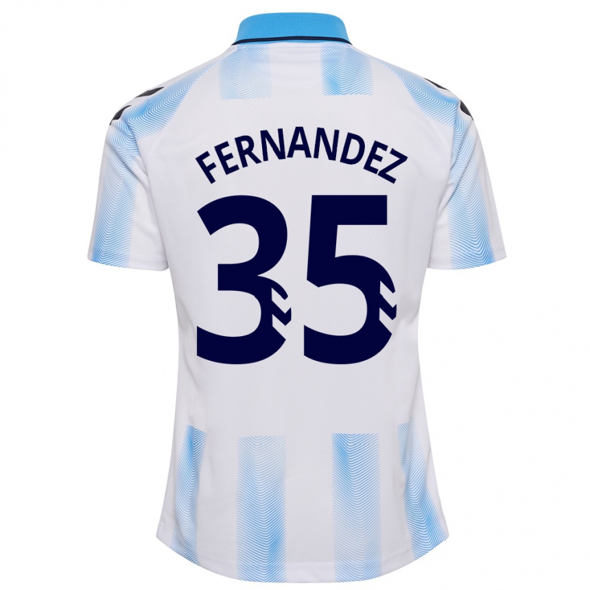 Moteriškas Inés Fernández #35 Balta Mėlyna Namų Marškinėliai 2023/24 T-Shirt