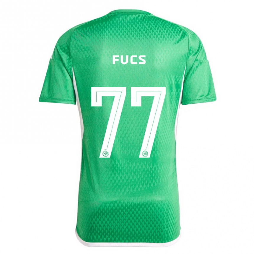 Moteriškas Roee Fucs #77 Balta Mėlyna Namų Marškinėliai 2023/24 T-Shirt