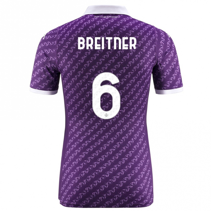Moteriškas Stephanie Breitner #6 Violetinė Namų Marškinėliai 2023/24 T-Shirt