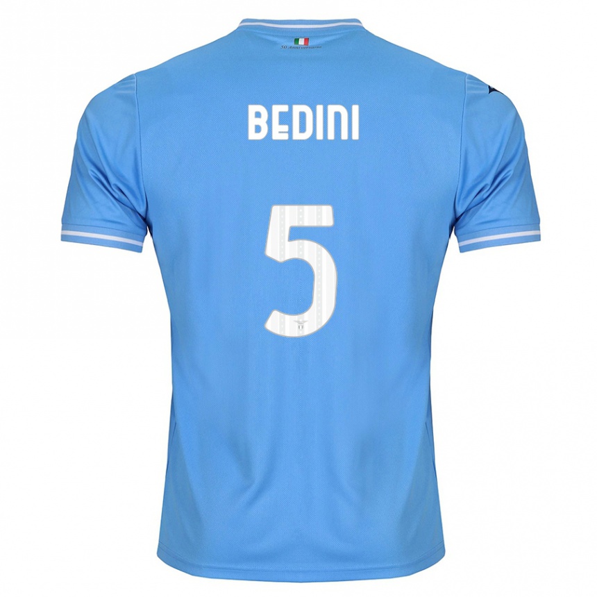 Moteriškas Filippo Bedini #5 Mėlyna Namų Marškinėliai 2023/24 T-Shirt