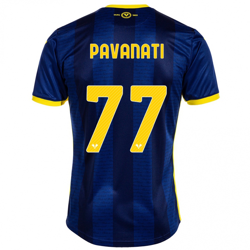 Moteriškas Alessandro Pavanati #77 Karinis Jūrų Laivynas Namų Marškinėliai 2023/24 T-Shirt