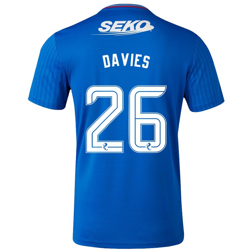 Moteriškas Ben Davies #26 Mėlyna Namų Marškinėliai 2023/24 T-Shirt