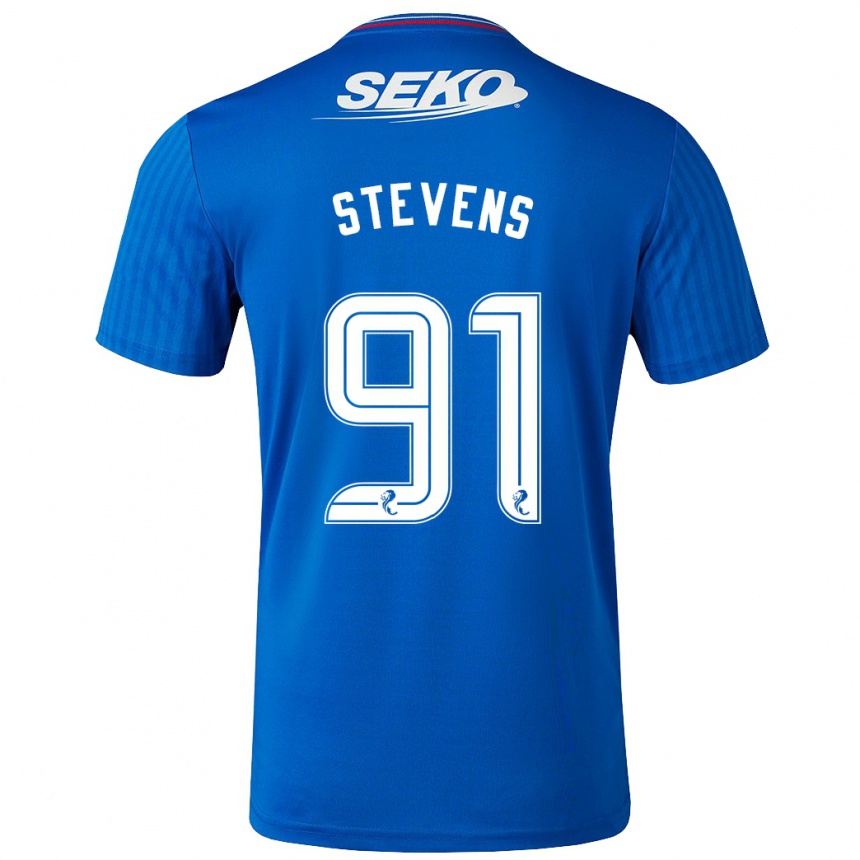 Moteriškas Archie Stevens #91 Mėlyna Namų Marškinėliai 2023/24 T-Shirt