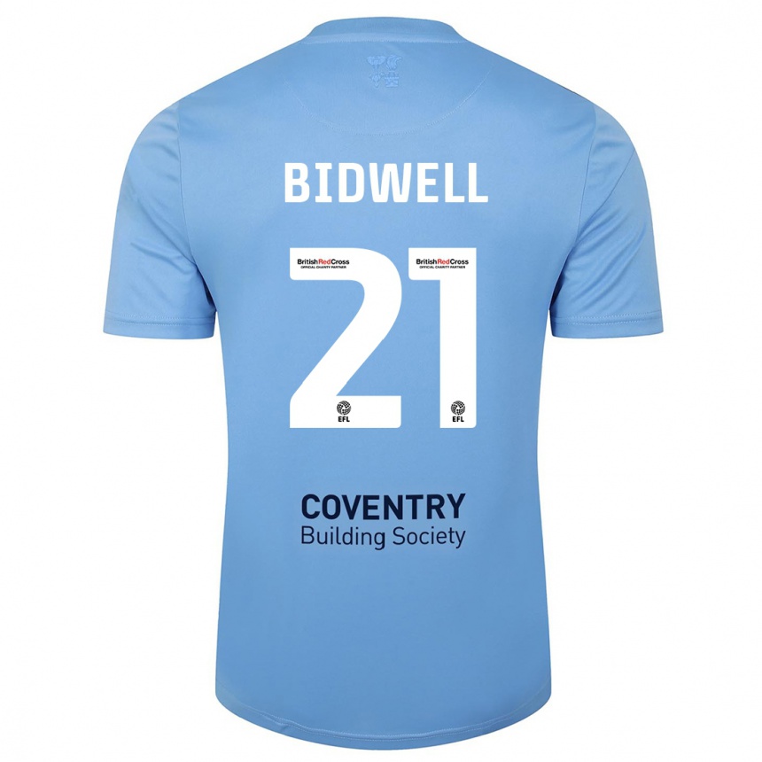 Moteriškas Jake Bidwell #21 Dangaus Mėlynumo Namų Marškinėliai 2023/24 T-Shirt