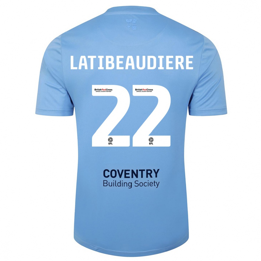 Moteriškas Joel Latibeaudiere #22 Dangaus Mėlynumo Namų Marškinėliai 2023/24 T-Shirt