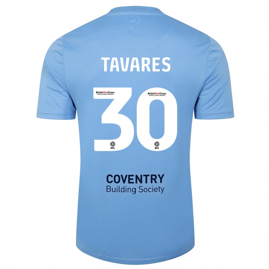 Moteriškas Fábio Tavares #30 Dangaus Mėlynumo Namų Marškinėliai 2023/24 T-Shirt