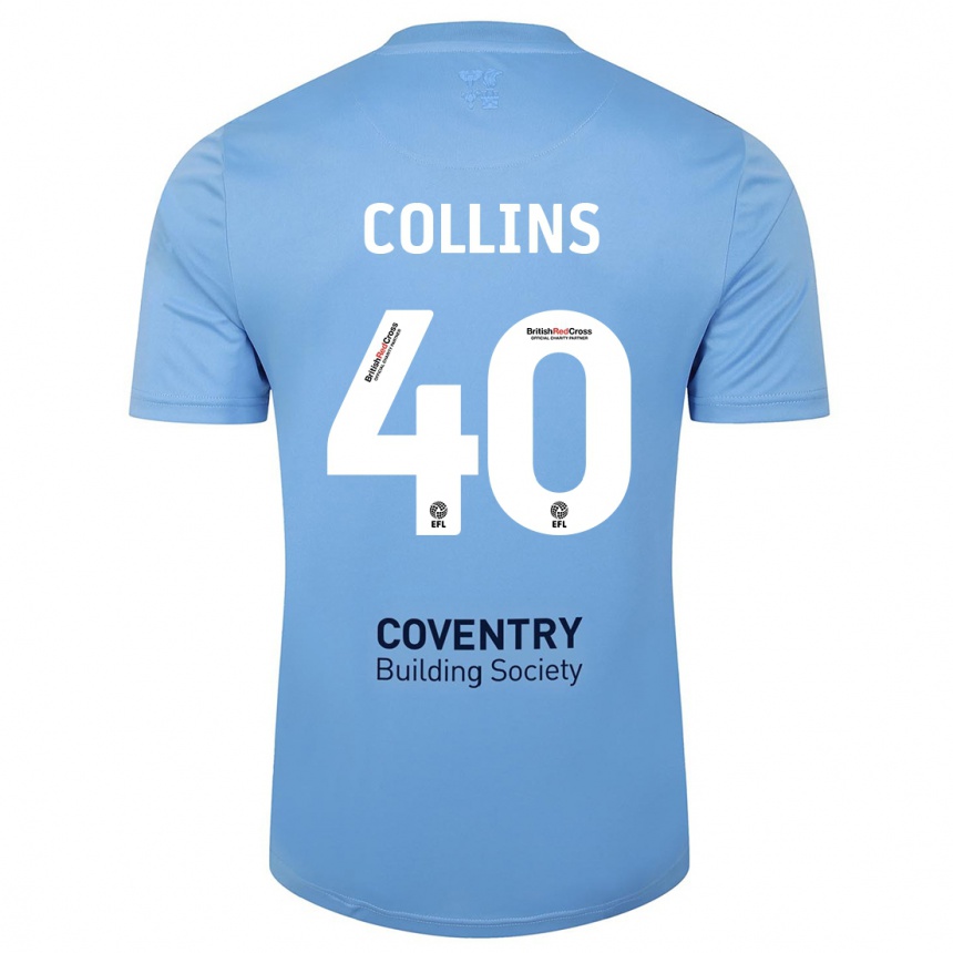 Moteriškas Brad Collins #40 Dangaus Mėlynumo Namų Marškinėliai 2023/24 T-Shirt