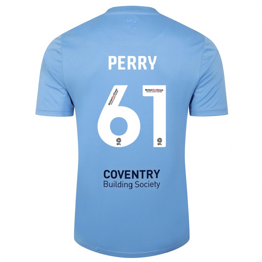 Moteriškas Callum Perry #61 Dangaus Mėlynumo Namų Marškinėliai 2023/24 T-Shirt