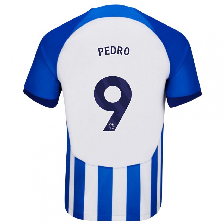 Moteriškas João Pedro #9 Mėlyna Namų Marškinėliai 2023/24 T-Shirt
