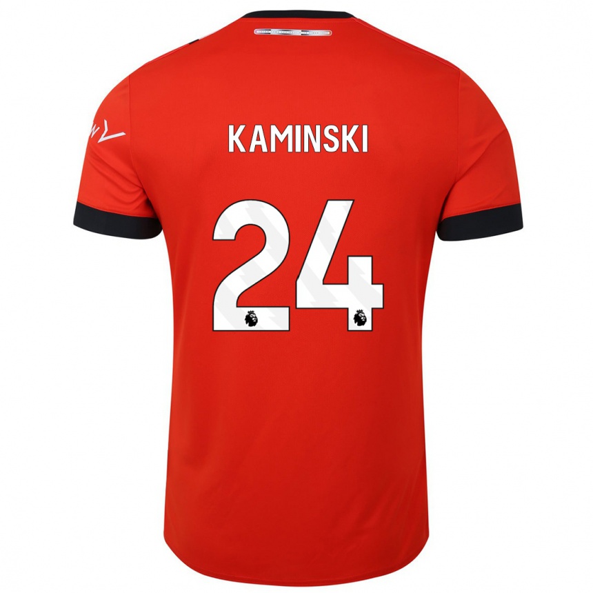 Moteriškas Thomas Kaminski #24 Raudona Namų Marškinėliai 2023/24 T-Shirt