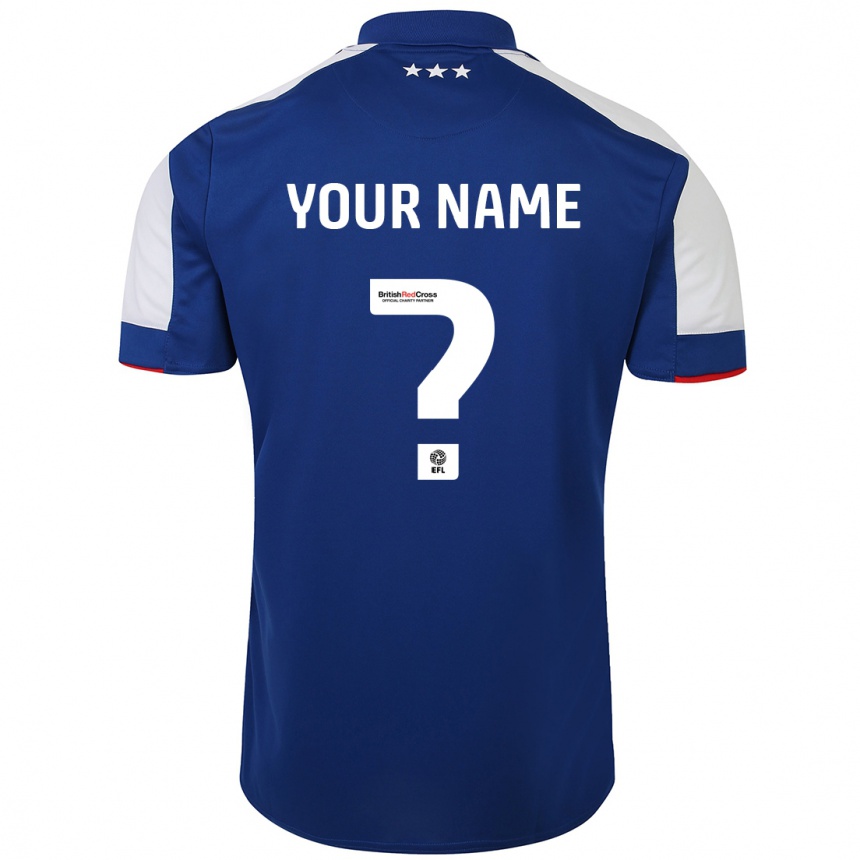 Moteriškas Jūsų Vardas #0 Mėlyna Namų Marškinėliai 2023/24 T-Shirt
