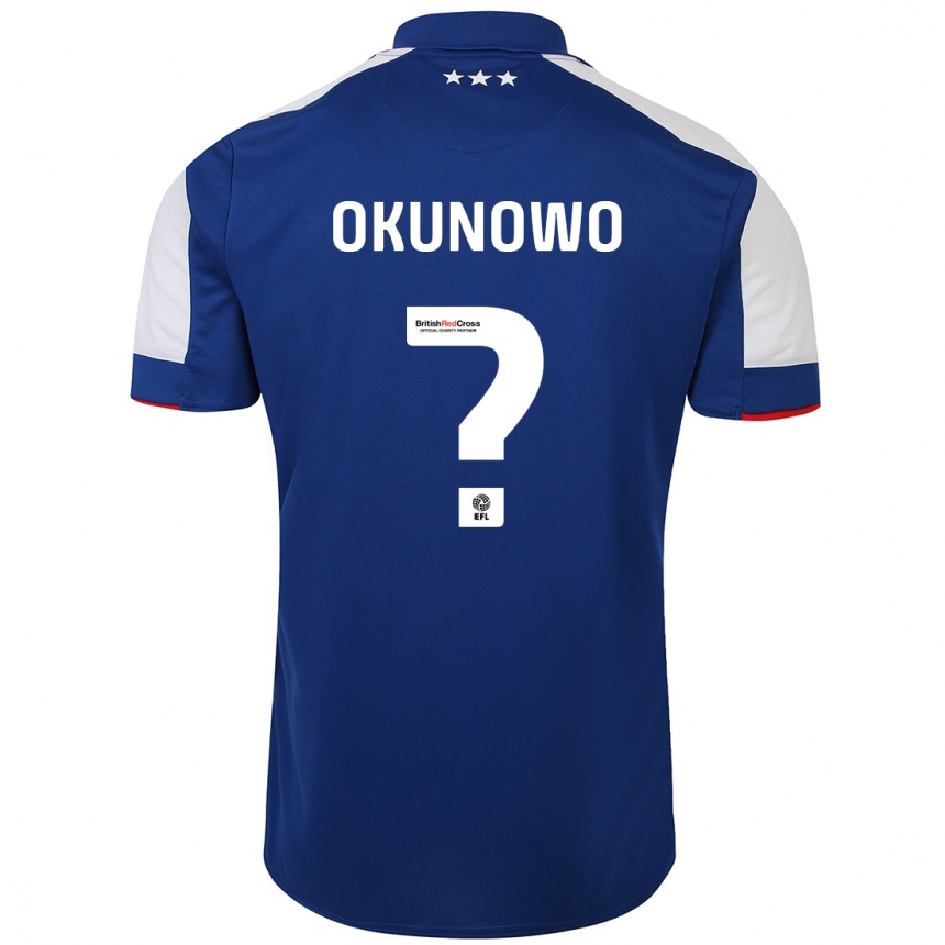 Moteriškas Emmanuel Okunowo #0 Mėlyna Namų Marškinėliai 2023/24 T-Shirt