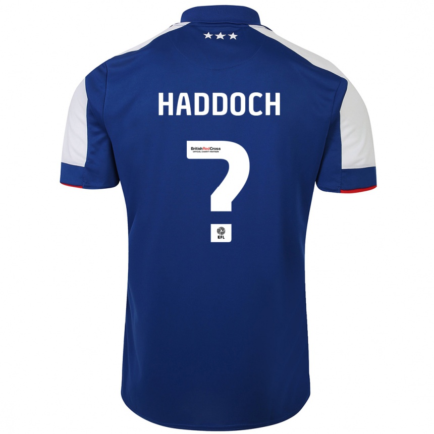 Moteriškas Ben Haddoch #0 Mėlyna Namų Marškinėliai 2023/24 T-Shirt