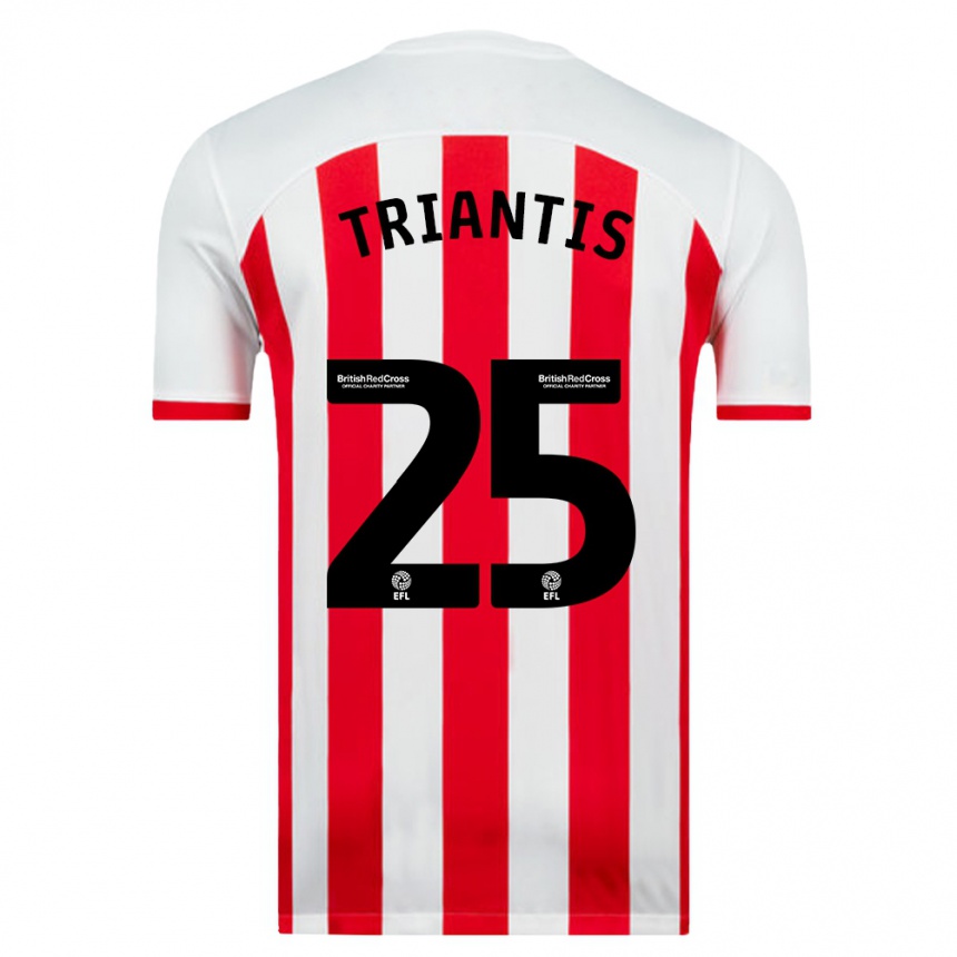 Moteriškas Nectarios Triantis #25 Baltas Namų Marškinėliai 2023/24 T-Shirt