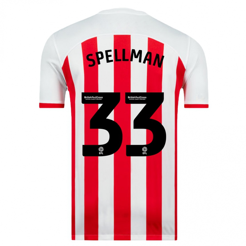 Moteriškas Michael Spellman #33 Baltas Namų Marškinėliai 2023/24 T-Shirt