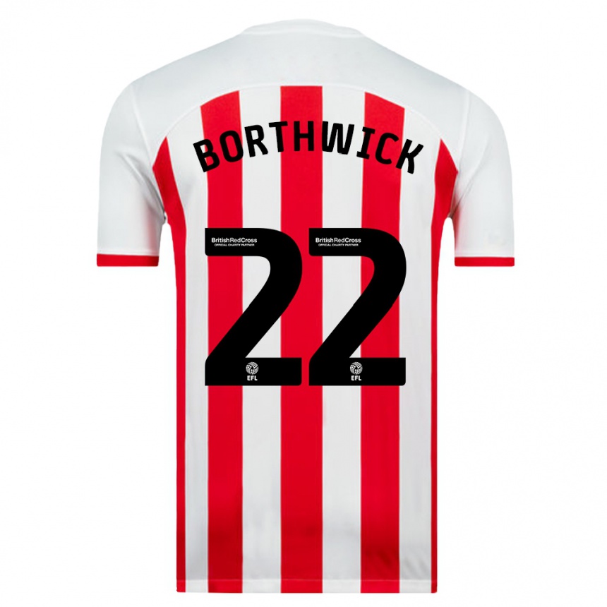 Moteriškas Megan Borthwick #22 Baltas Namų Marškinėliai 2023/24 T-Shirt