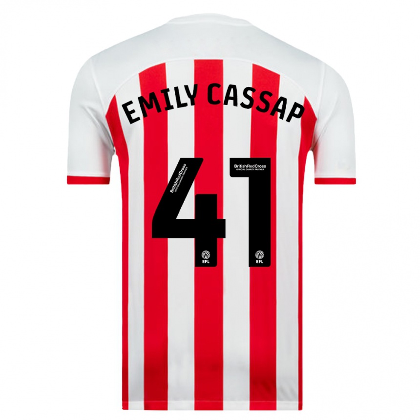 Moteriškas Emily Cassap #41 Baltas Namų Marškinėliai 2023/24 T-Shirt