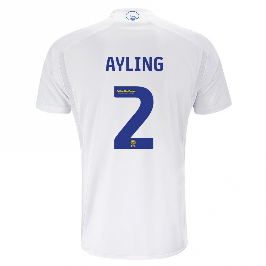 Moteriškas Luke Ayling #2 Baltas Namų Marškinėliai 2023/24 T-Shirt