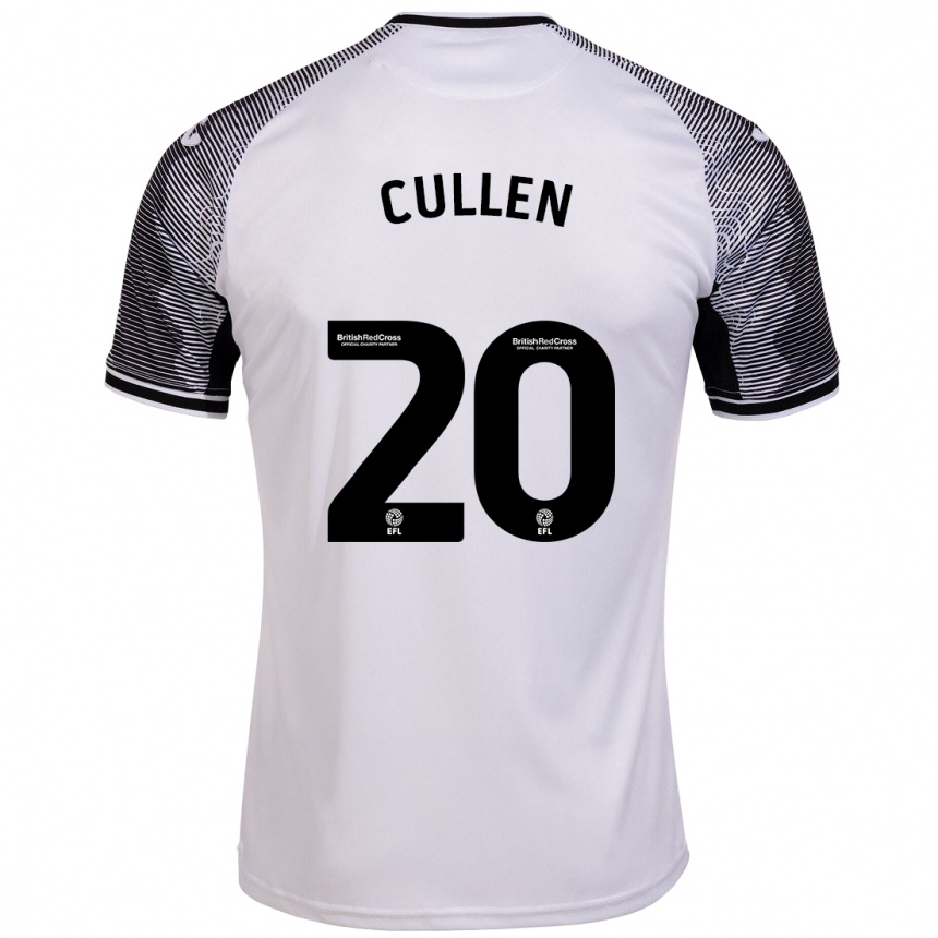 Moteriškas Liam Cullen #20 Baltas Namų Marškinėliai 2023/24 T-Shirt