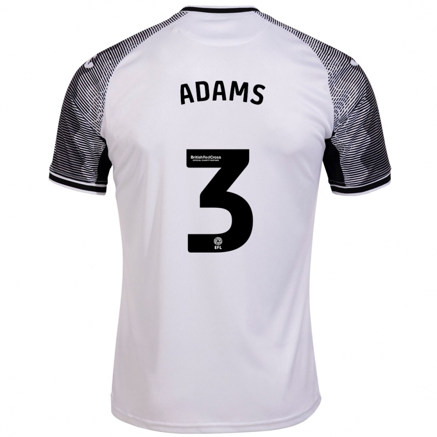 Moteriškas Sarah Adams #3 Baltas Namų Marškinėliai 2023/24 T-Shirt