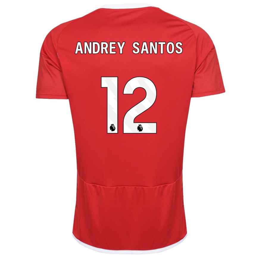 Moteriškas Andrey Santos #12 Raudona Namų Marškinėliai 2023/24 T-Shirt