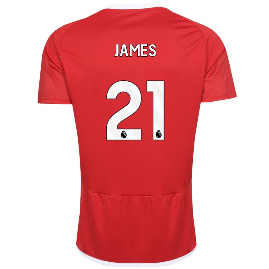 Moteriškas Hayley James #21 Raudona Namų Marškinėliai 2023/24 T-Shirt